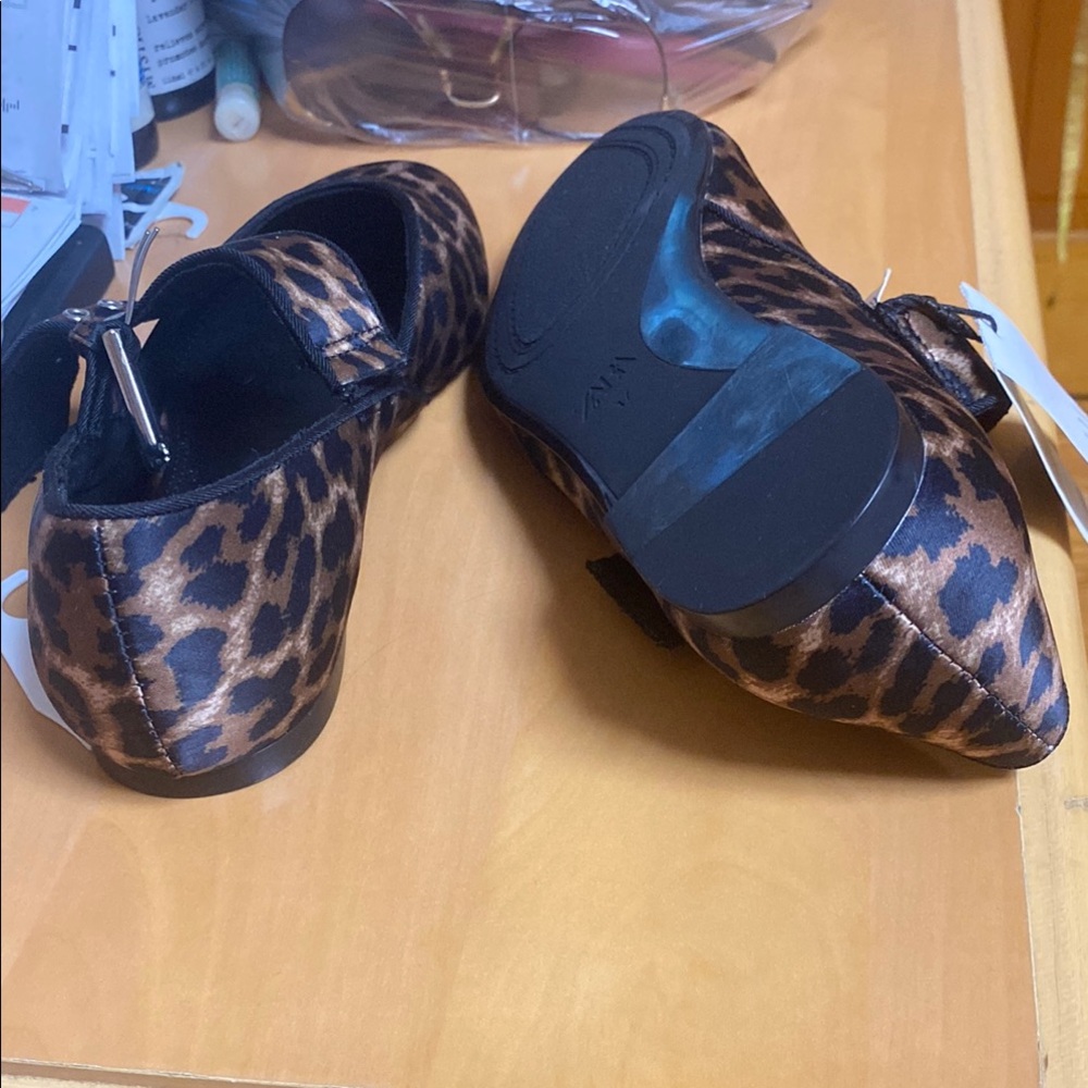 Zara Women's Leopard Flats with Buckle Detail Mary Jane style - Picture 2 of 3